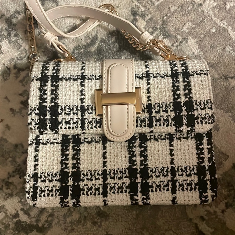 SHEIN Plaid Flap Chain Satchel Bag
